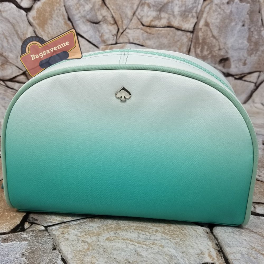 Nylon Ombre Blue Turquoise and White Cosmetic Make Up Bag Kate Spade